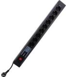 REV SupraGuard stekkerdoos, 9-voudige stekkerdoos met netfilter, overspanningsbeveiliging, lengte 3,8 m, antraciet
