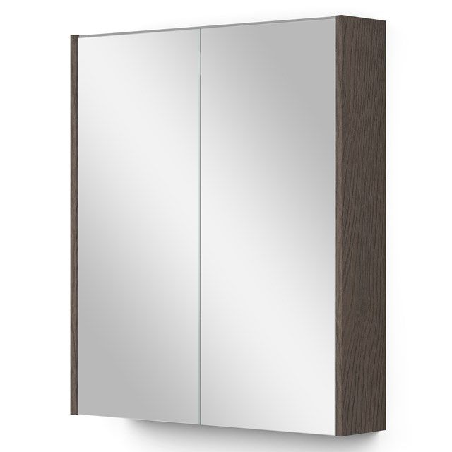 Maxaro Spiegelkast Met Verlichting Modulo 60x70cm Donkerbruin Eiken