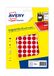 Avery 2940 tabletten 15 mm rood