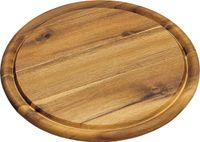 Kesper Planche à pain/Planche de service/Planche à découper - Ronde - Avec rainure à jus - 25 cm - Bois d'acacia