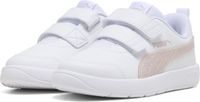 PUMA Courtflex V3 Glitz V PS Unisex Kinderen Sneakers PUMA White-Misty Pink