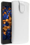 mumbi Echt leren hoesje compatibel met OnePlus X hoesje leren hoesje case wallet, wit