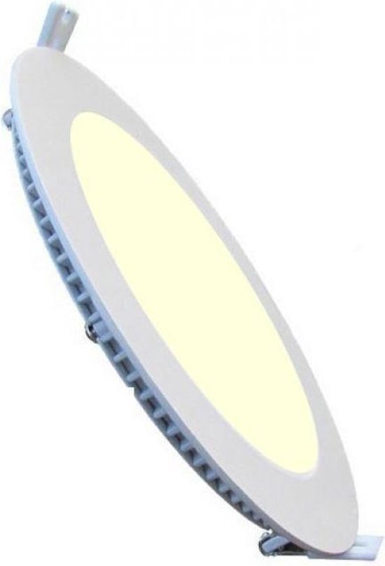 BES LED LED Downlight Slim - Inbouw Rond 18W - Warm Wit 2700K - Mat Wit Aluminium - Ã˜225mm
