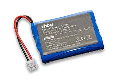 VHBW NiMH accu 900mAh (3,6V) compatibel met babyfoon, Babyfone Audioline Baby Care G10221GC001474, V100 vervanging voor GP100AAAHC3BMJ