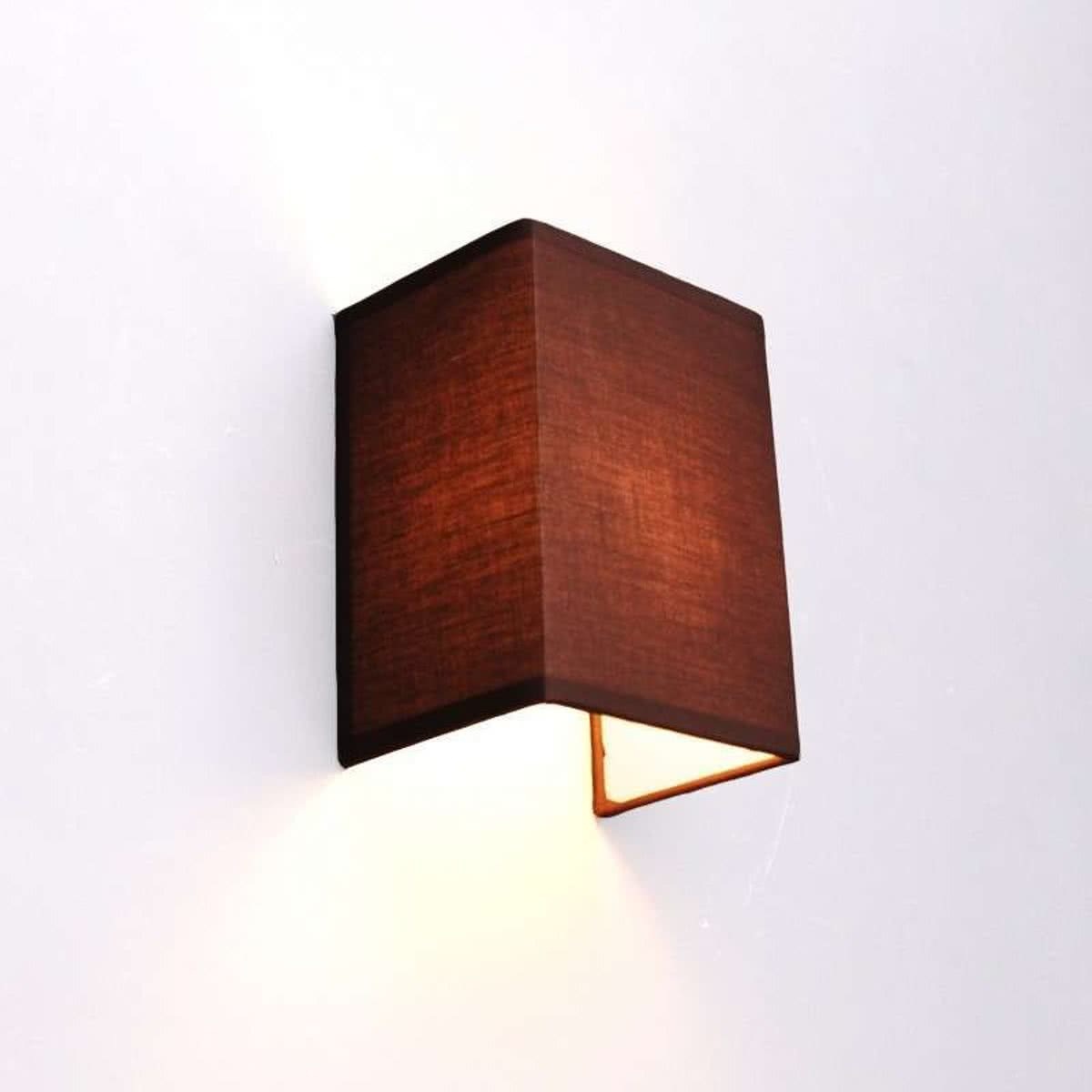 QAZQA Vete Wandlamp met lampenkap 1 Lichts 15 cm bruin