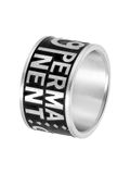 Lucardi Heren Ring mat/zwart met tekst