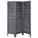 Atmosphera Paravent 3 panneaux - gris foncé - bois paulownia - 120 x 170 cm