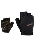 Ziener CRISSI Fietshandschoenen voor dames, korte vingers, ademend, dempend, zwart, goud, 7,5