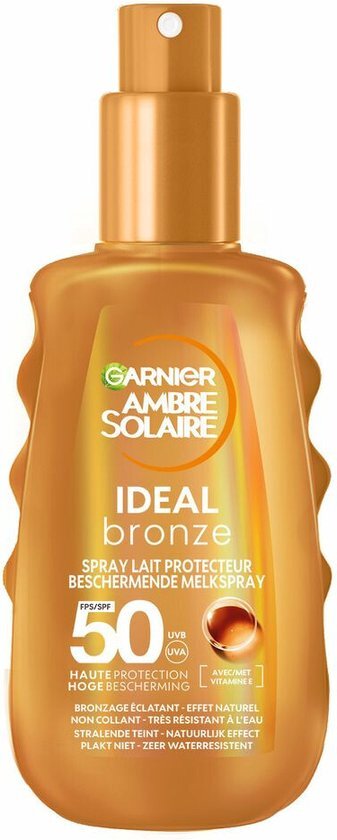 Garnier Ambre Solaire Ideal Bronze Beschermende Mist SPF50+ - beschermt tegen UVB- en UVA-stralen - voor een zongebruind effect - 150 ML