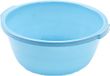 PLASTICFORTE Set van 2x stuks kunststof teiltje/afwasbak rond 10 liter blauw - Afmetingen 39 x 37 x 16 cm