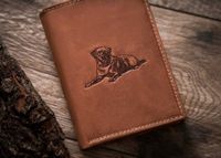 Always Wild - Portefeuille vertical grand - Cuir naturel - Protection RFID - Finition dorée
