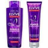 L'Oréal Paris Elvive Colour Protect Anti-Brassiness Purple Shampoo and Conditioner Set