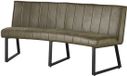 Lizzely Garden & Living Banc de salle à manger Menzo ovale 180cm vert foncé microfibre