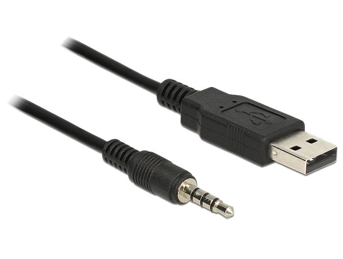 DeLOCK 1.8m USB2.0-A/3.5mm - Zwart