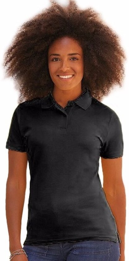 Fruit of the Loom Zwart poloshirt korte mouw voor dames L 40