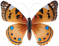 Pro Garden Wanddecoratie vlinder - oranje - 34 x 28cm - metaal