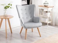 Vente-unique Fauteuil van velours VATELY - Grijs