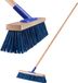 KADAX Straatbezem met lange steel van hout en nylon, veegbezem met metalen steelhouder, brede industriële bezem, comfortabele zaalbezem, zand, verschillende maten (40 cm)