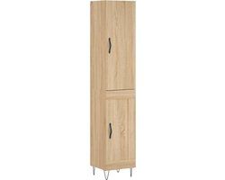 vidaXL Hoge kast 34,5x34x180 cm bewerkt hout sonoma eikenkleurig