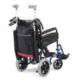 NRS Healthcare Wheelyscooter reflecterende rolstoel scooter wandelstok/kruktas, zwart en bordeaux