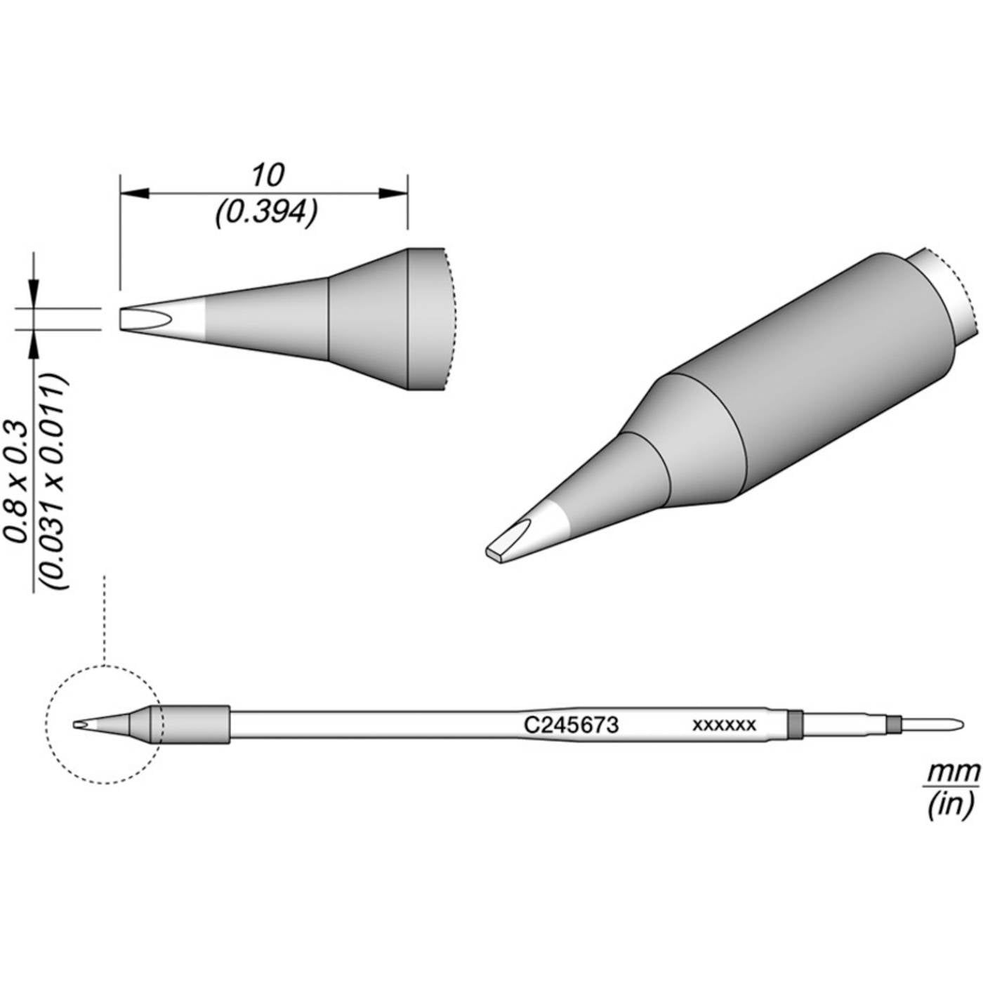 JBC Tools JBC-C245673 Soldeerpunt Beitelvorm, recht Inhoud: 1 stuk(s)