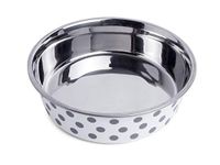 Petface Spots Deli Hondenbak, wit met grijze vlekken, 17 cm (pak van 1)