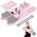 StarTech Buikspiertraining plank - Fitnessplank voor de buikspieren - Verdeeld model - Automatische terugslag - Opvouwbaar - Geschikt voor push-ups - Pilates - Roze