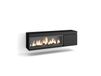 Meuble TV effet bois noir 158x35x45cm cheminée effet feu XXL