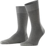 FALKE Fine Shadow gedessineerd katoen sokken heren grijs - maat 39-40