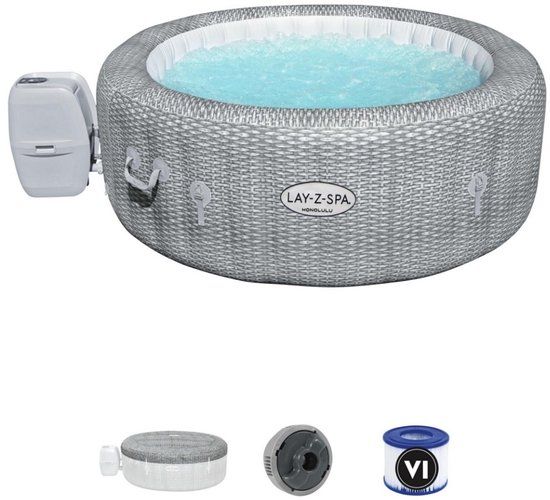 Bestway Lay-Z-spa Honolulu - 6 persoons - 196 cm - Grijs