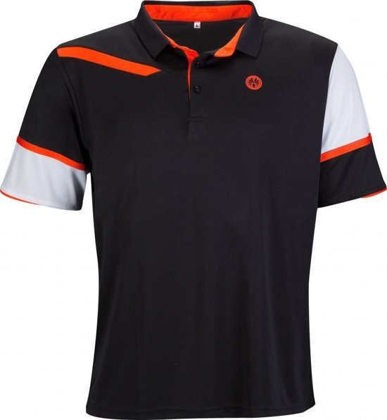 Oliver Rio Heren Polo - Sportpolo - Zwart/Oranje/Wit Maat S