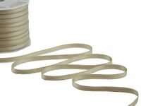 Furlanis - Dubbelzijdig satijnen lint, Italiaanse stof - taupe, 6 mm x 25 m