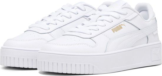 PUMA Carina Street Jr Meisjes Sneakers - PUMA White-PUMA White-PUMA Gold