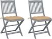 Maison Exclusive - Chaise pliante (lot de 2) avec coussins, en bois d'acacia massif