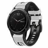 By Qubix Qubix - Geschikt voor Garmin bandje - 22mm Quickfit - leer + siliconen bandje - Wit - Geschikt voor Garmin Descent G2