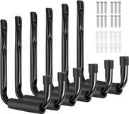 Merkloos Wandhaken Set van 6 - Garagehaken, Opberghaken met EVA-schuim - 15 cm, Zware Belasting tot 18 kg