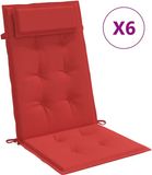 vidaXL Stoelkussens Hoge Rug Oxford Stof Rood 6 stuks