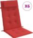 vidaXL Stoelkussens Hoge Rug Oxford Stof Rood 6 stuks
