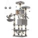 Feandrea Krabpaal Grote krabpaal PCT165W01 168 cm hoog met 13 krabbomen, 2 platforms, 2 grotten, mand, hangmat, pluche ballen, krabpaal met meerdere niveaus, lichtgrijs