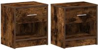 vidaXL Nachtkastjes 2 stuks met lade 39x28x41 cm gerookt eikenkleurig