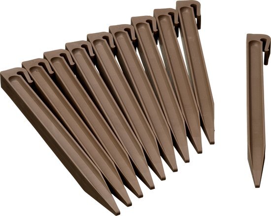 Nature Grondpennen voor borderranden taupe H26,7x1,9x1,8 cm set 10 stuks