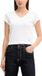 Calvin Klein Jeans T-shirt en maille côtelée à encolure en V avec logo - Blanc