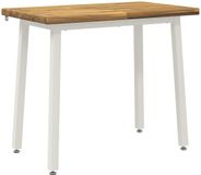 vidaXL Massief Acacia Hout Wit Rechthoekige Eettafel 90 x 55 x 75 cm