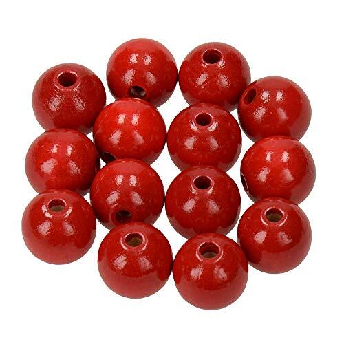 Efco Houten kralen, rood, 14 mm, 18