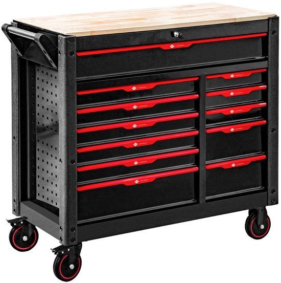 Airpress Gereedschapswagen gevuld. 360 delig. 12 laden. Zwart