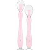 Kikka Boo Siliconen Oefenlepels met Zuignap – Roze – 2 stuks