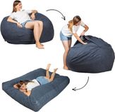 Bananair - Zitzak matras 2-in-1 - Gigantisch poef bed - Nachtblauw