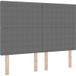Tête de lit LED gris clair 144 cm tissu velours côtelé