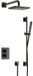 Hotbath Gal - Inbouw Regendoucheset - Geborsteld Gunmetal PVD - Thermostatisch - Wandarm 35 cm - Hoofddouche 220 mm - Staafhanddouche - Glijstang 900 mm - met 2-Weg Stop-Omstel