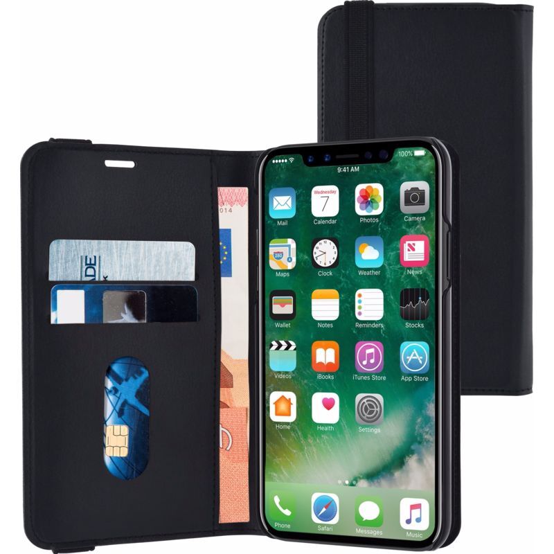 Azuri Luxe Wallet Apple iPhone X Book Case Zwart